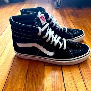 Black and white high top vans size 10.5